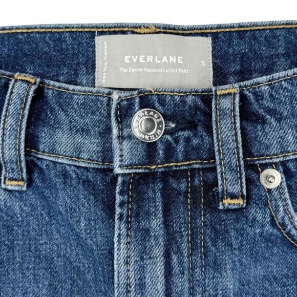 Everlane The Deconstructed Denim Skirt Women's Size 26 - Picture 4 of 6